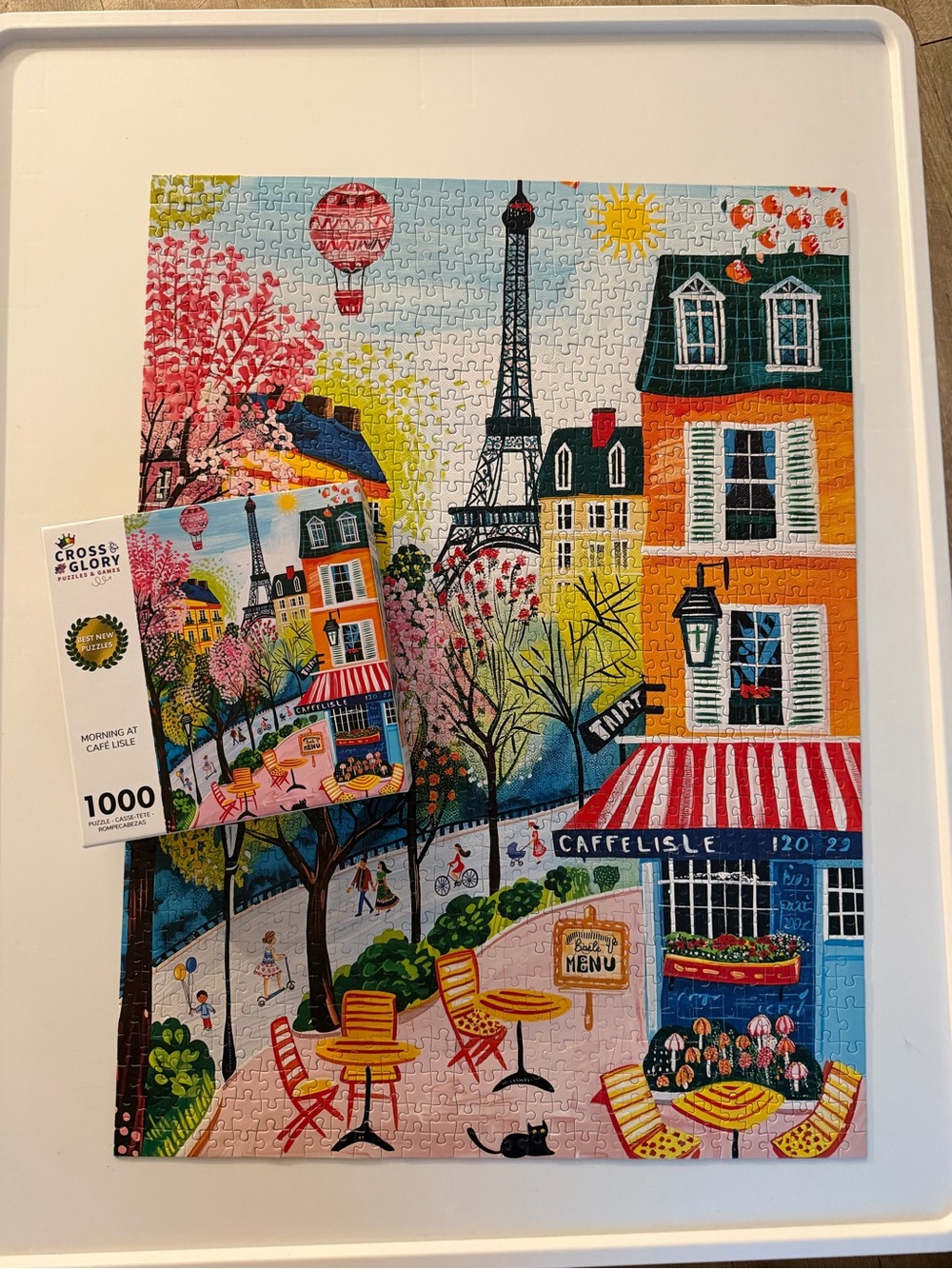 Morning at Cafe Isle 1000-Piece Jigsaw Puzzle - Colorful Parisian Scene